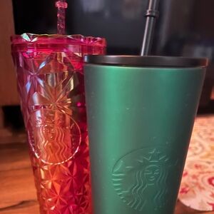 2 New Tumblers with Straws